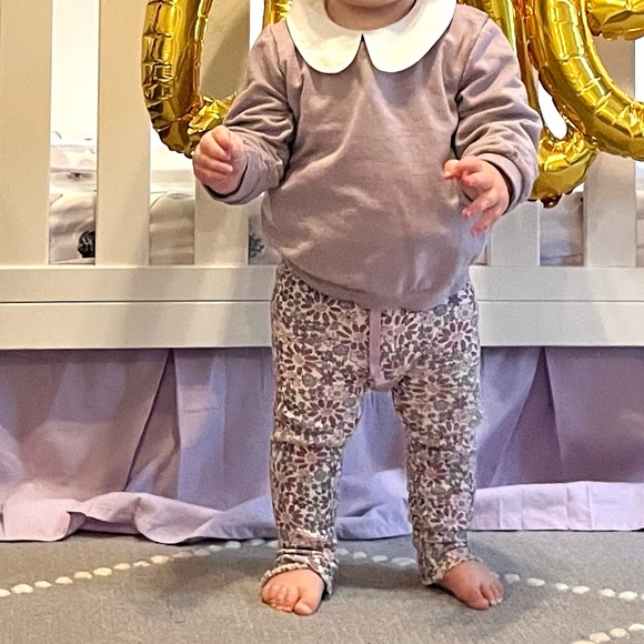 Zara/ H&M purple sweatshirt and floral pants - Picture 5 of 5